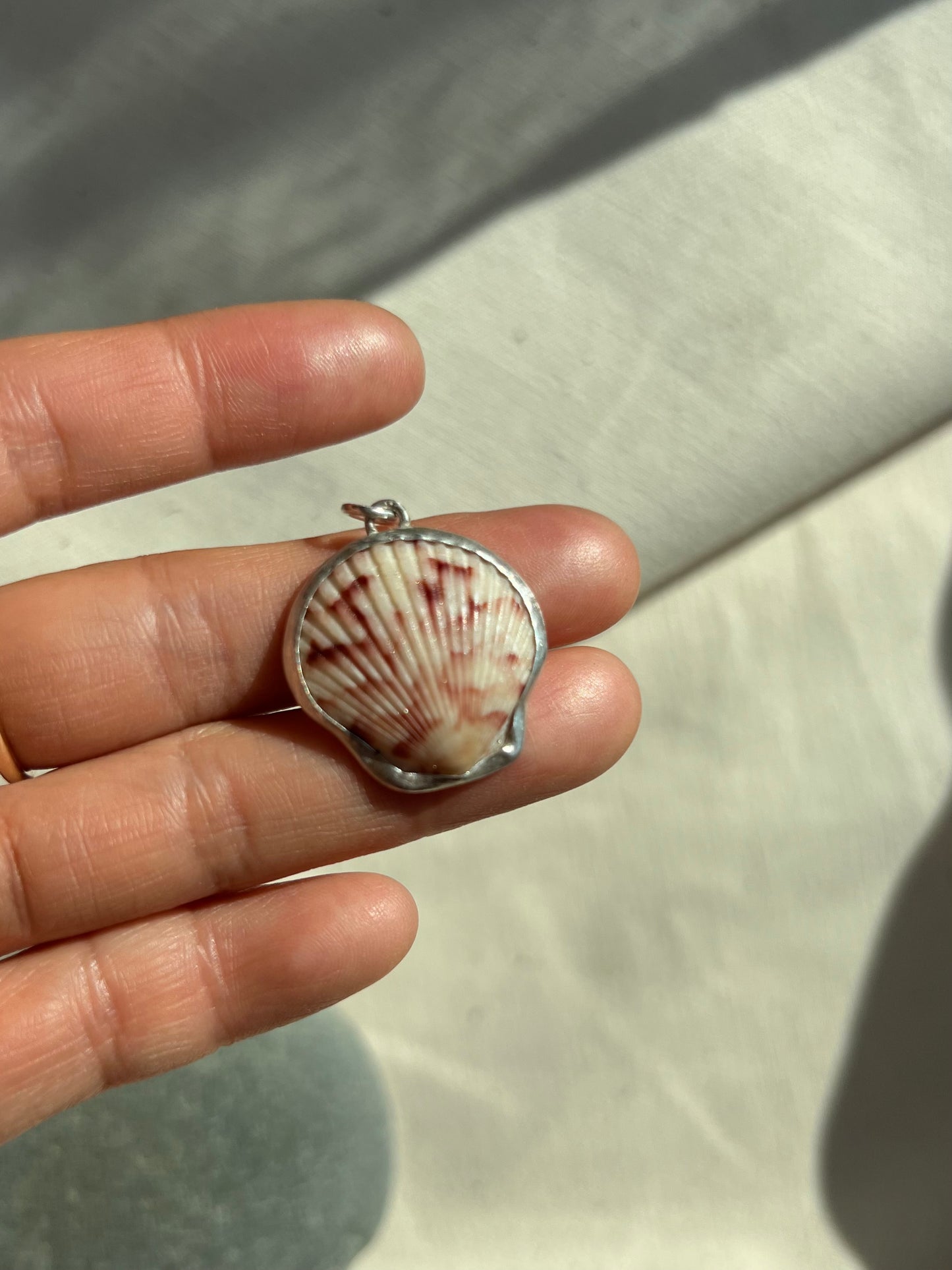 Pink splash shell pendant