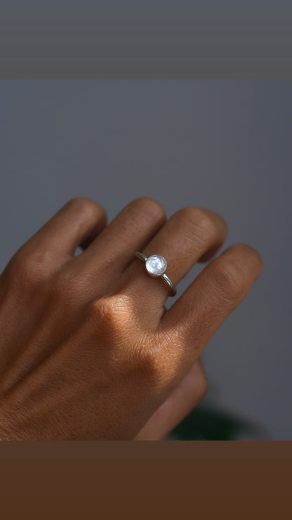 Moonstone glow ring